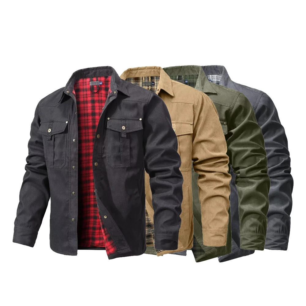 Men's Jackets Spring Flannel L - огляд і ціна Flannel Shirt Lined