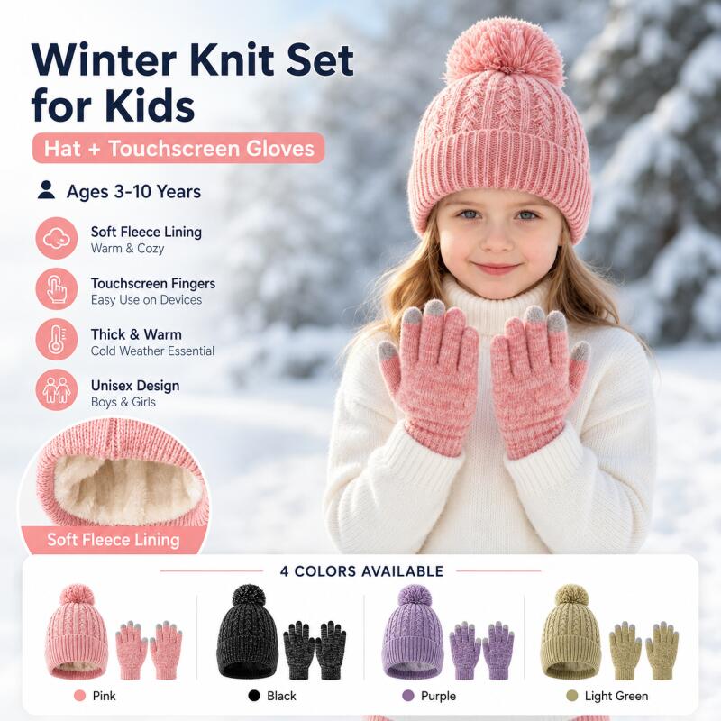 Kids Winter Knit Hat Touchscre - огляд і ціна Touch Screen Gloves