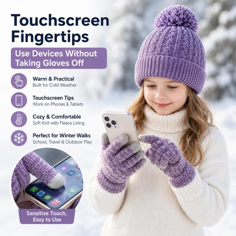Kids Winter Knit Hat Touchscre - огляд і ціна Touch Screen Gloves