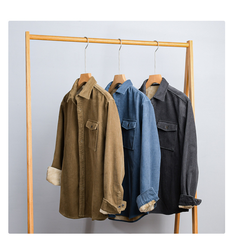 Men's Corduroy Shirt Jacket He - огляд і ціна Flannel Shirt Lined