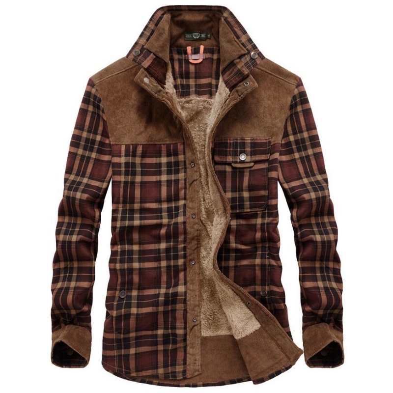 Men's Jackets Winter Windproof - огляд і ціна Flannel Shirt Lined
