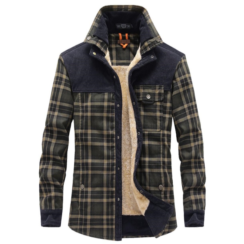 Men's Jackets Winter Windproof - огляд і ціна Flannel Shirt Lined