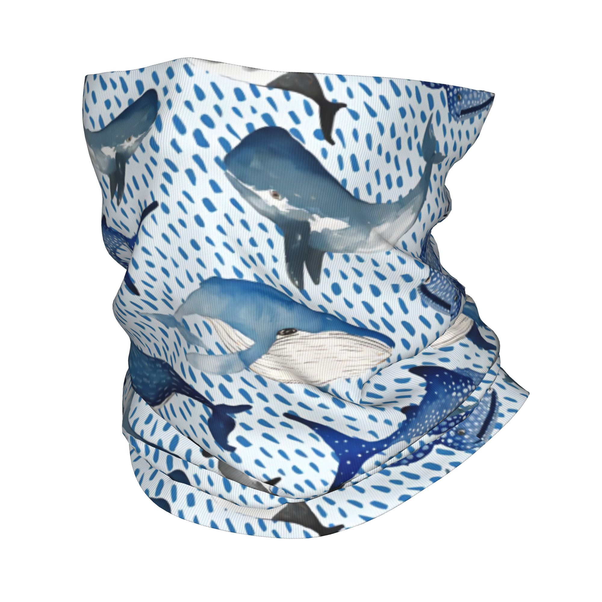 Custom Blue Watercolour Shark  - огляд і ціна Neck Gaiter Fleece