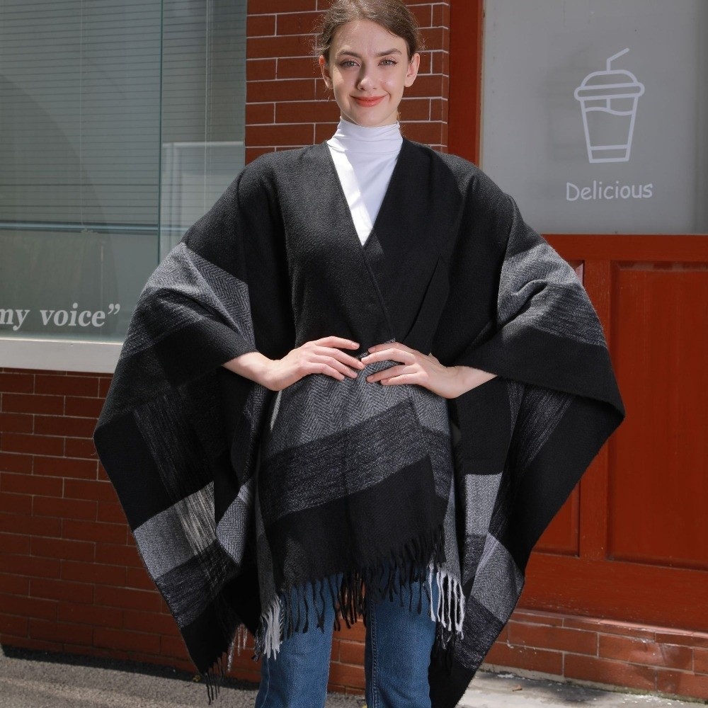 Warm Coat Plaid Design Travel  - огляд і ціна Shawl Wrap Winter