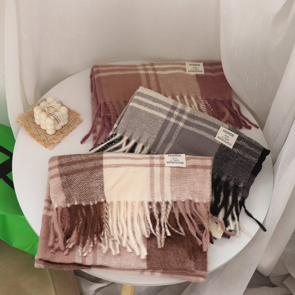 Casual Windproof Plaid Wool Sc - огляд і ціна Wool Scarf Men