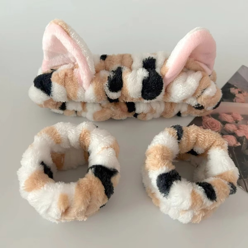 3pcs/set Leopard Print Cute Ca - огляд і ціна Winter Headband Fleece