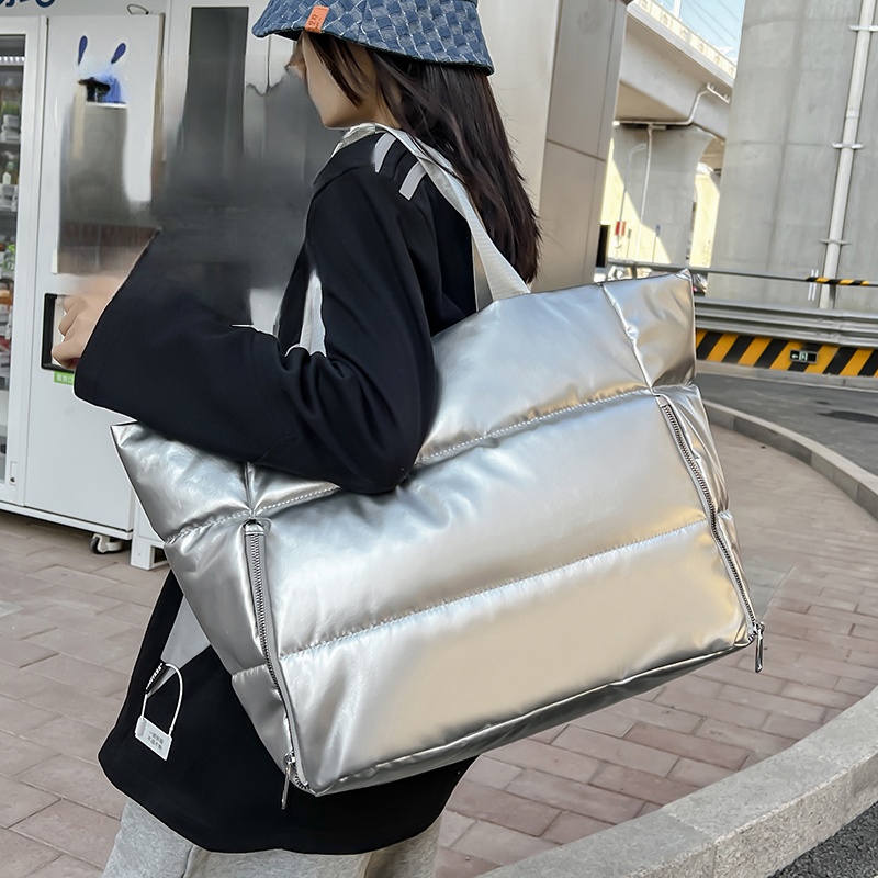 Women Y2k Silver Shoulder Bag  - огляд і ціна Down Jacket Packable