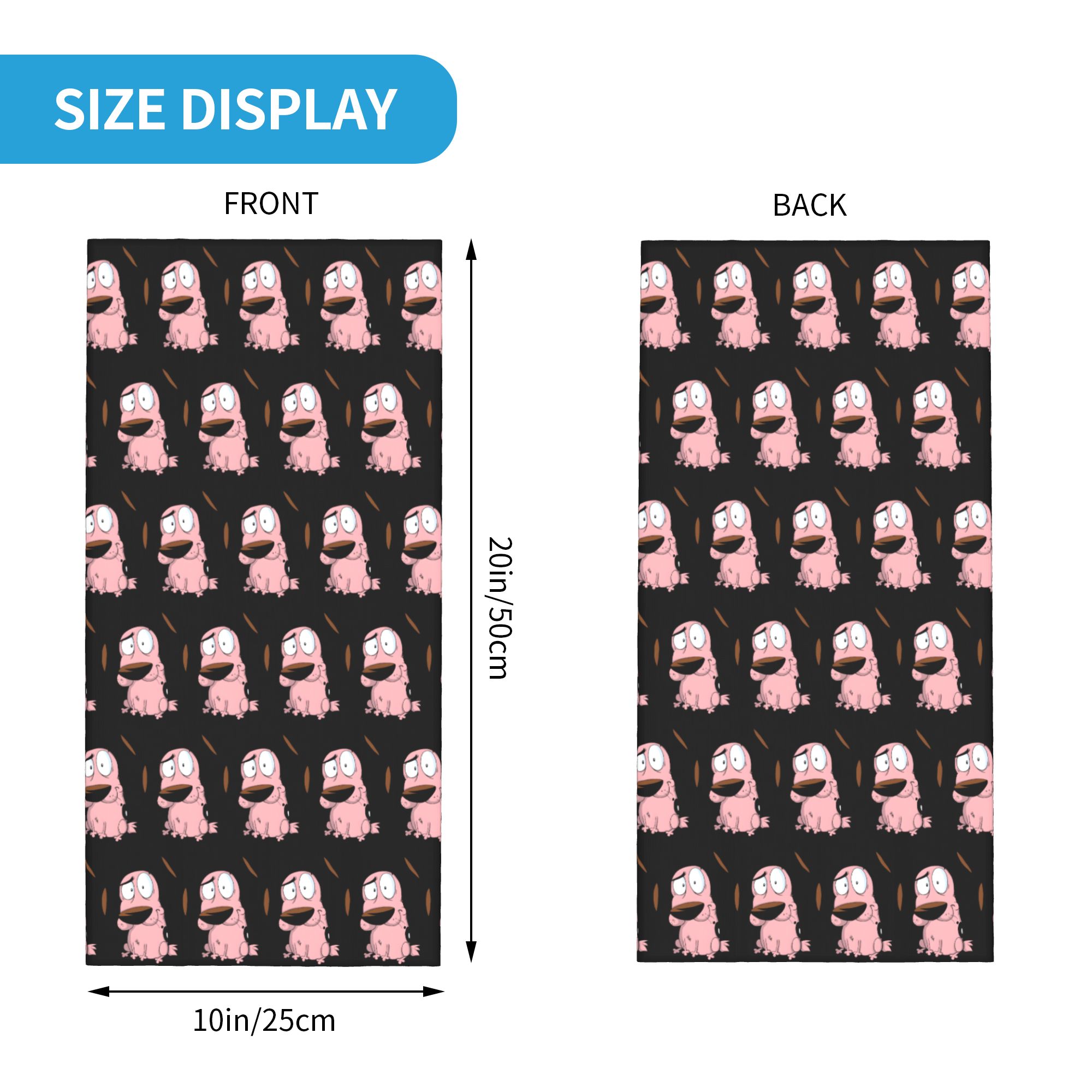 Custom Cartoon Courage Dog Win - огляд і ціна Neck Gaiter Fleece