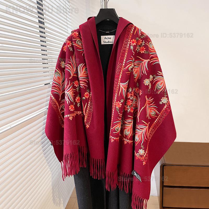 Women Ethnic Vintage Feather E - огляд і ціна Cashmere Pashmina Wrap