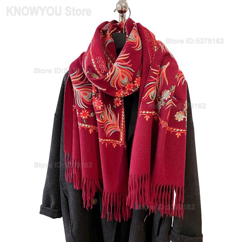 Women Ethnic Vintage Feather E - огляд і ціна Cashmere Pashmina Wrap