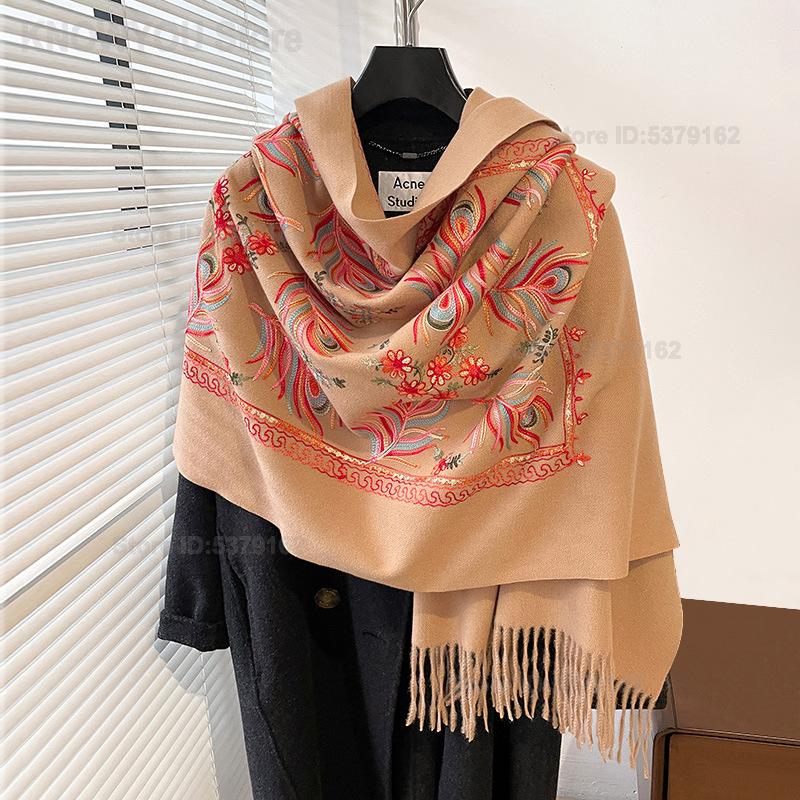 Women Ethnic Vintage Feather E - огляд і ціна Cashmere Pashmina Wrap
