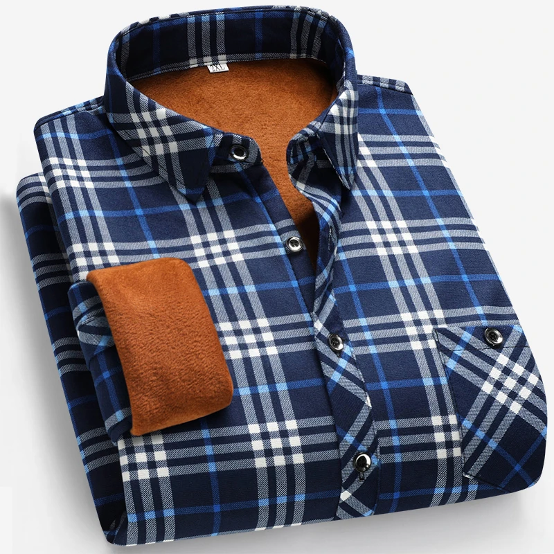 Autumn and Winter Men's Fleece - огляд і ціна Flannel Shirt Lined