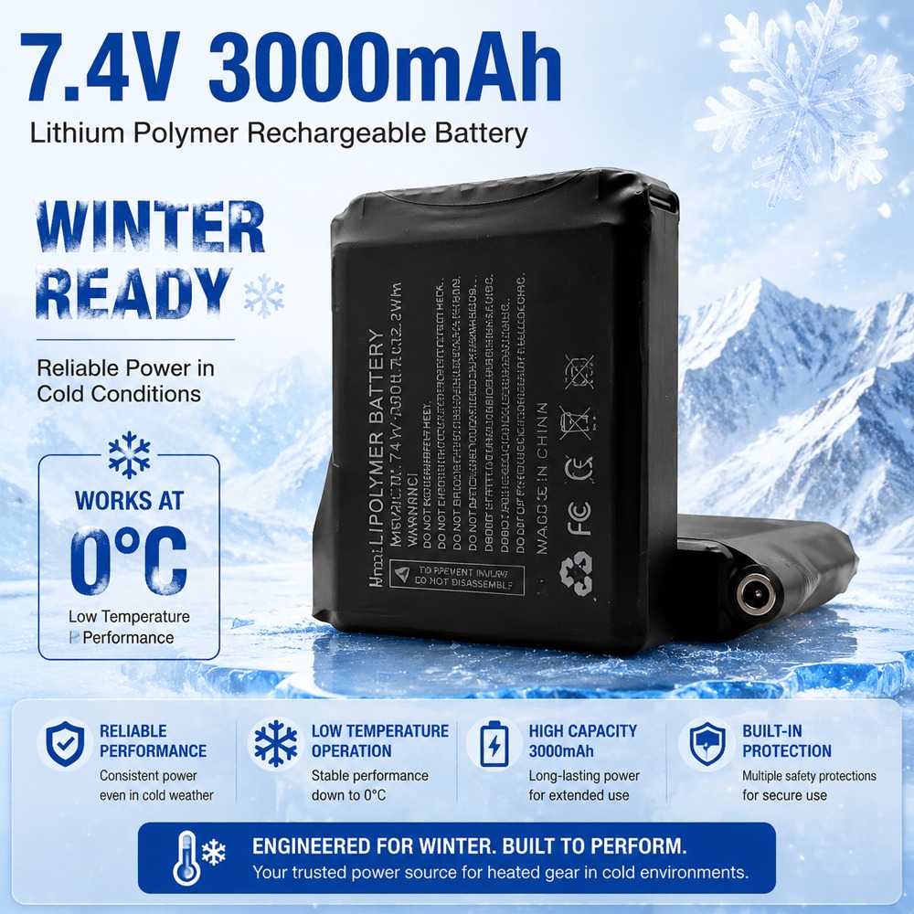 7.4V 3000mah Heated Gloves Bat - огляд і ціна Heated Vest Battery