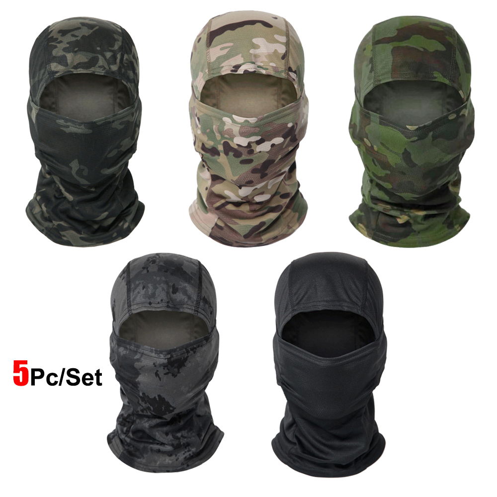 5Pcs Camo Balaclava Full Face  - огляд і ціна Balaclava Ski Mask