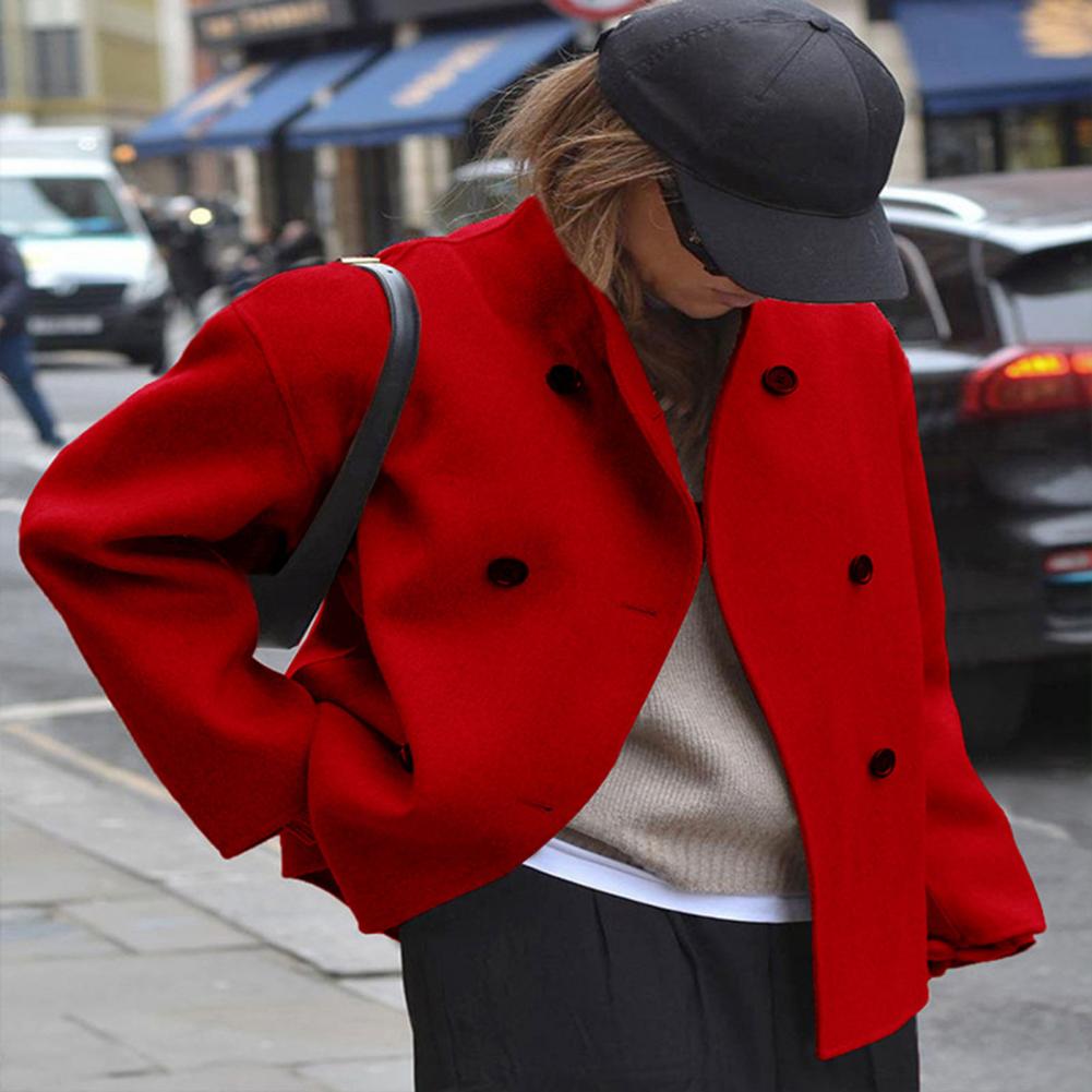 Women's Winter Cropped Wool Co - огляд і ціна Wool Coat Peacoat
