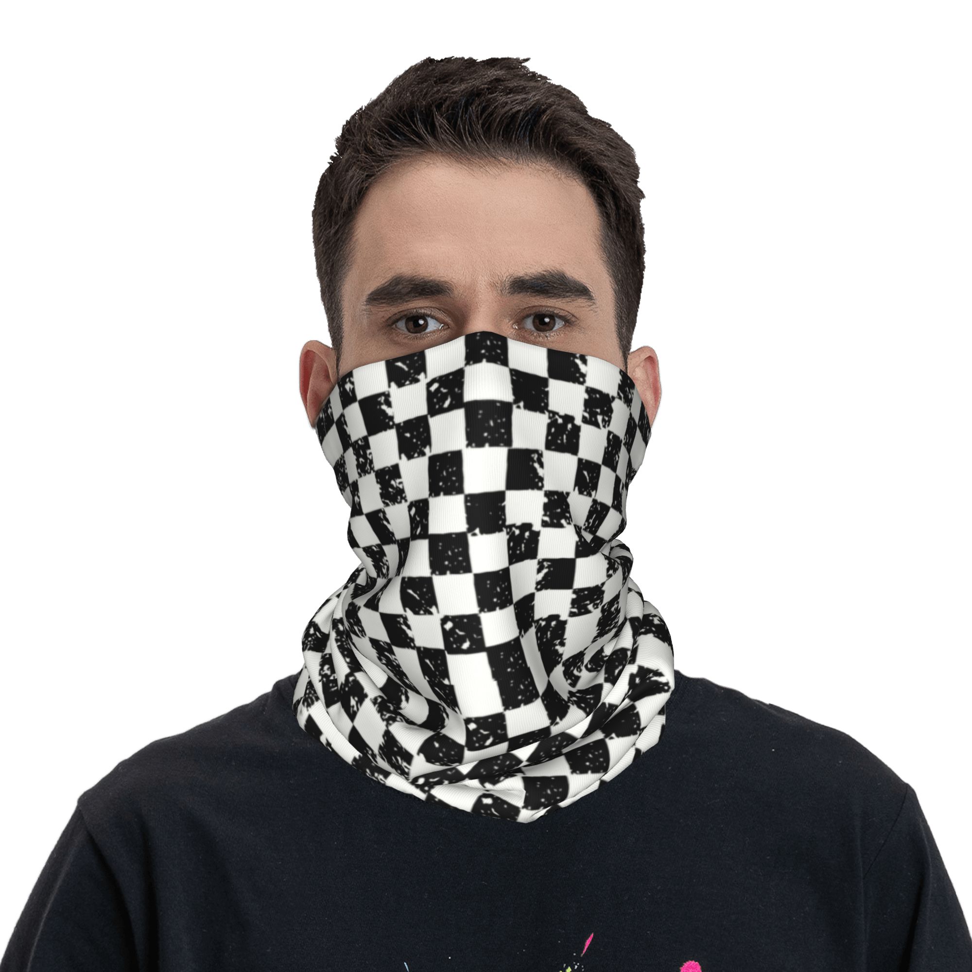 Custom Retro Checkered Flag Wi - огляд і ціна Neck Gaiter Fleece