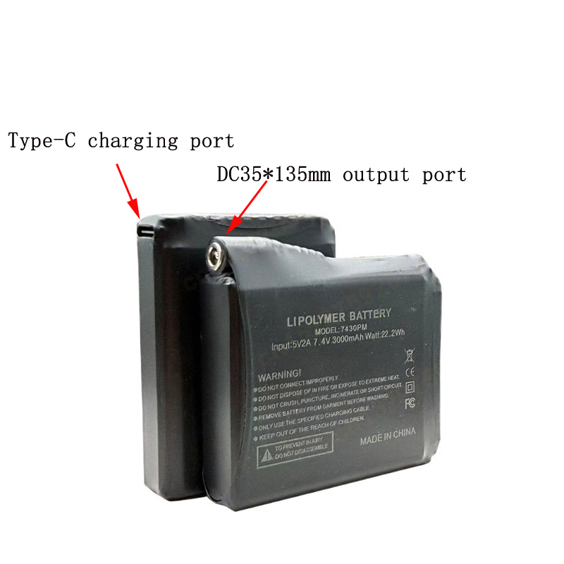 7.4V 3000mah Heated Gloves Bat - огляд і ціна Heated Vest Battery