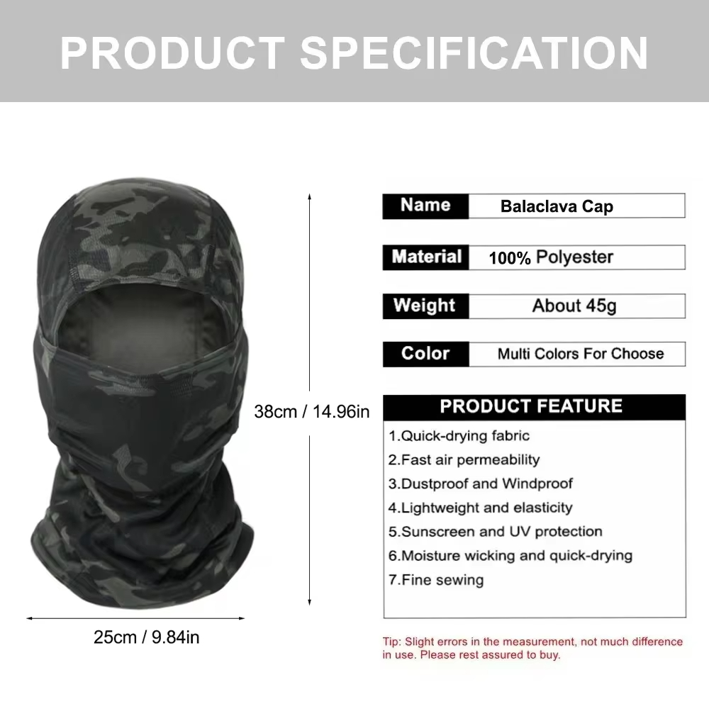 2026 New 12 Colors Camouflage  - огляд і ціна Balaclava Ski Mask