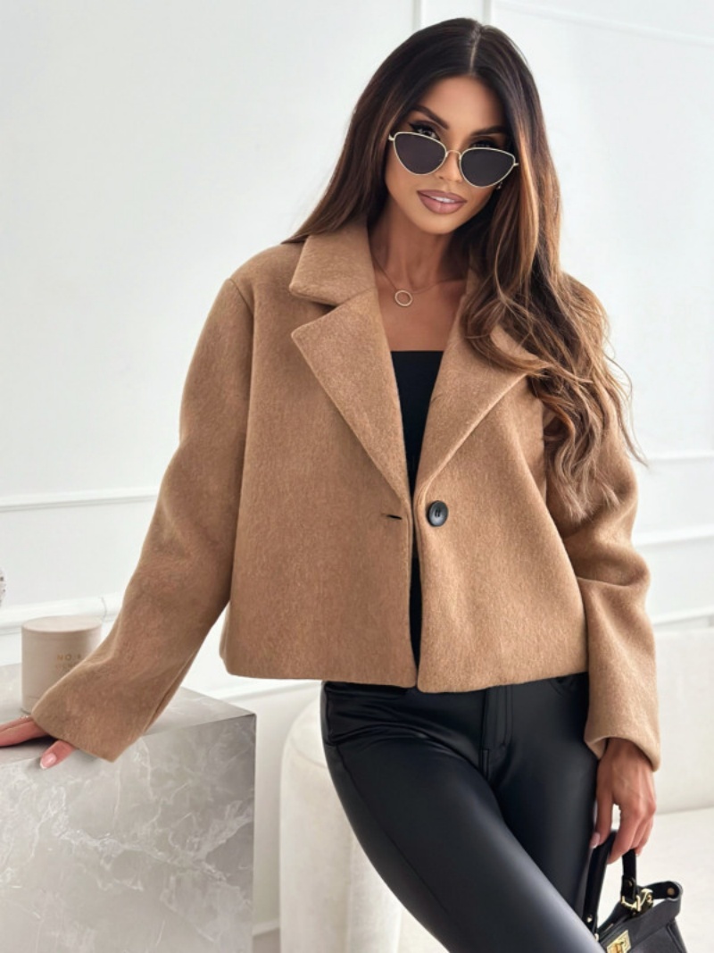 Cropped Trench Coat for Women  - огляд і ціна Wool Coat Peacoat
