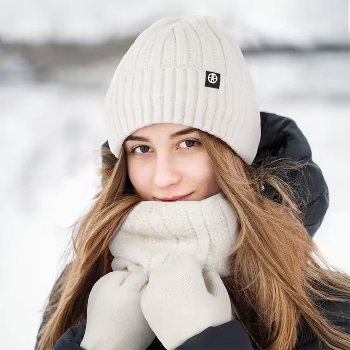 3pcs Winter Beanie Hat Gloves  - огляд і ціна Wool Scarf Men