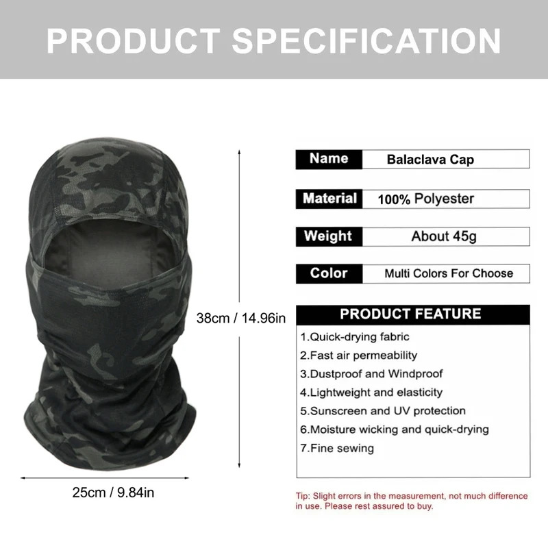 Camouflage Balaclava Hat Cycli - огляд і ціна Balaclava Ski Mask